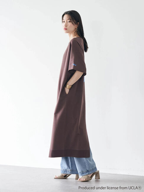 earth music&ecology「別注 UCLA ミニ裏毛ガゼットワンピース」|ワンピース|