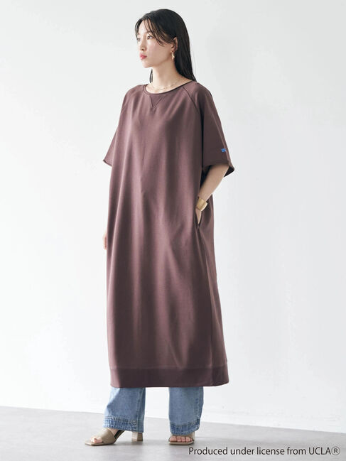 earth music&ecology「別注 UCLA ミニ裏毛ガゼットワンピース」|ワンピース|ブラウン