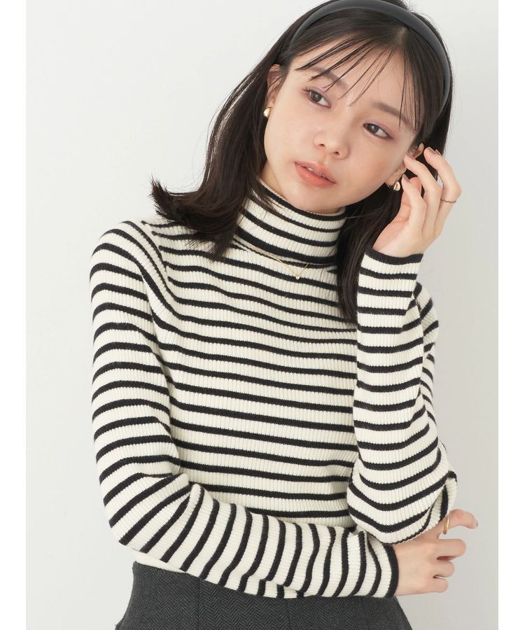 earth music&ecology「やわらかタッチリブタートルネックプルオーバー」|ニット・セーター|Border