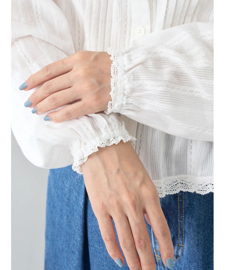 earth music&ecology「ピンタックフリルブラウス」|シャツ・ブラウス|