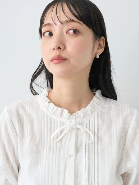 earth music&ecology「ピンタックフリルブラウス」|シャツ・ブラウス|