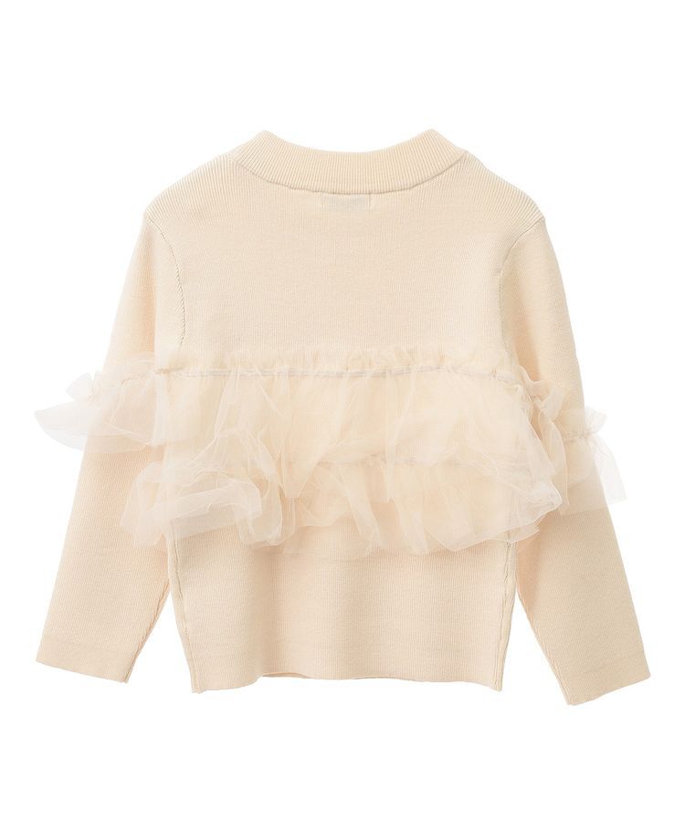 earth music&ecology「胸元チュールドッキングニットプルオーバー」|ニット・セーター|