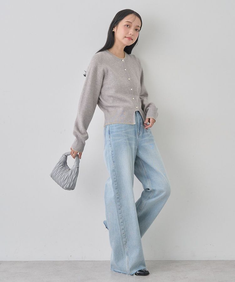 earth music&ecology「セルフカットワイドデニムパンツ」|デニム|