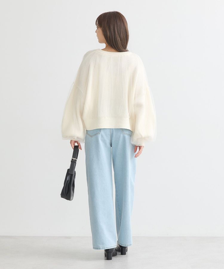 earth music&ecology「チュールレイヤードカーディガン」|カーディガン|