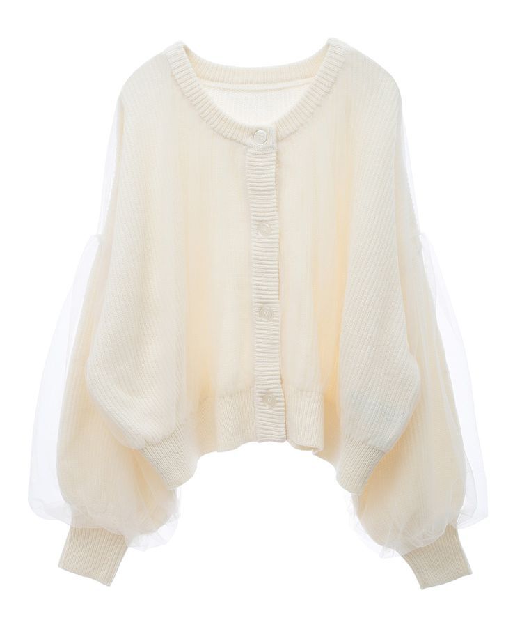 earth music&ecology「チュールレイヤードカーディガン」|カーディガン|