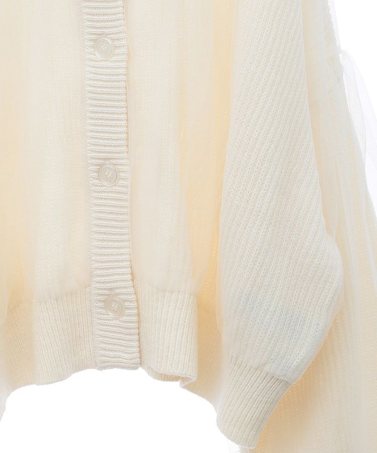 earth music&ecology「チュールレイヤードカーディガン」|カーディガン|