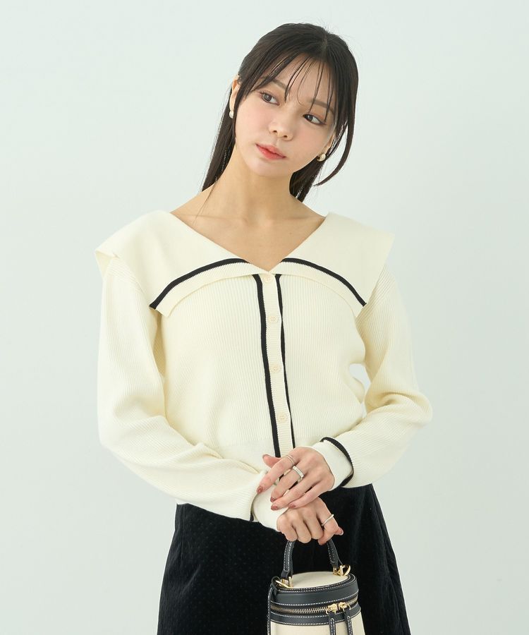 earth music&ecology「ビッグカラーカーディガン」|カーディガン|