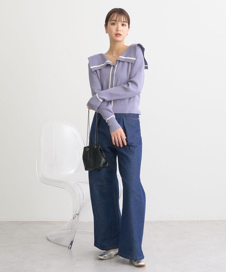 earth music&ecology「ビッグカラーカーディガン」|カーディガン|