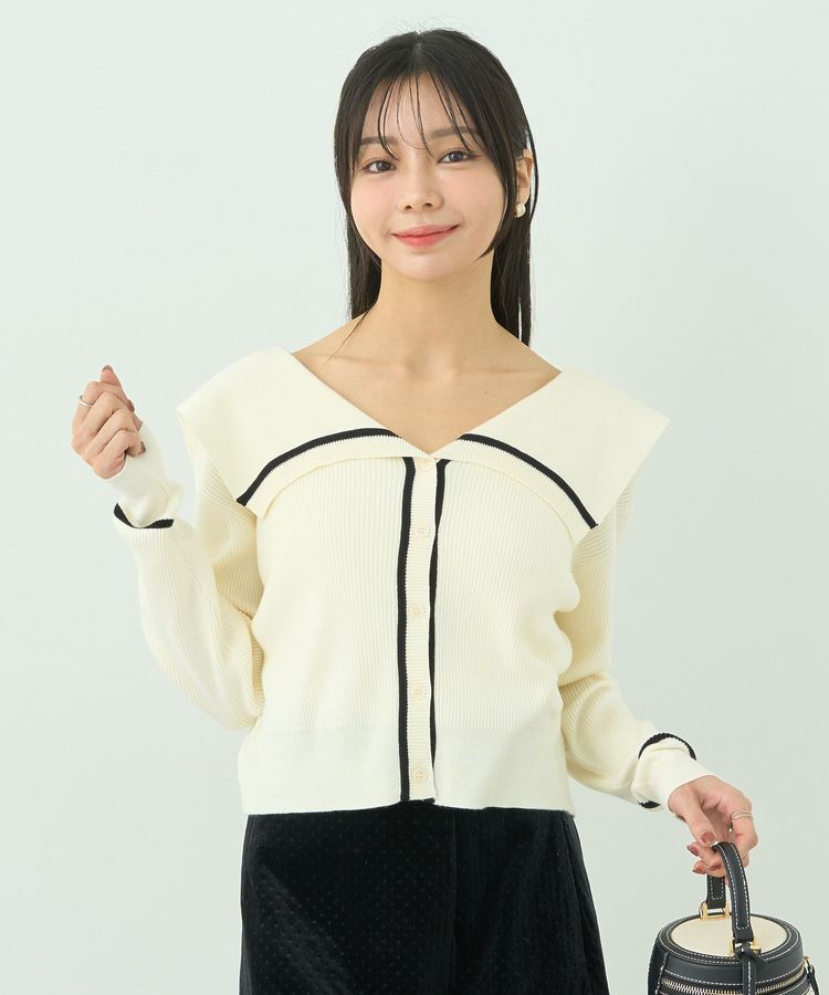 earth music&ecology「ビッグカラーカーディガン」|カーディガン|