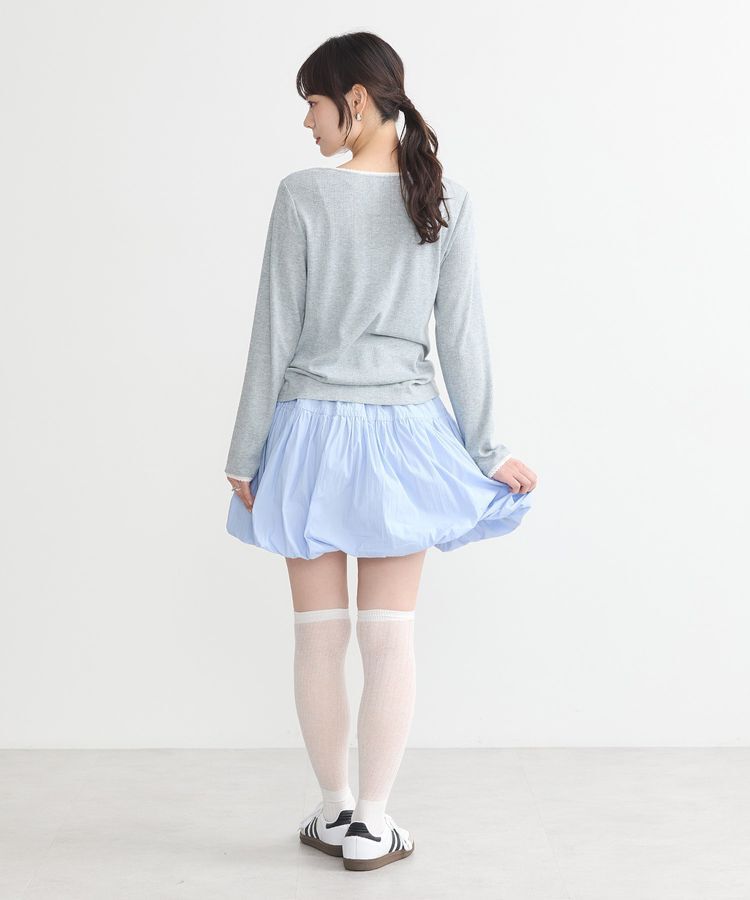 earth music&ecology「ダブルリボンバルーンミニスカート」|スカート|