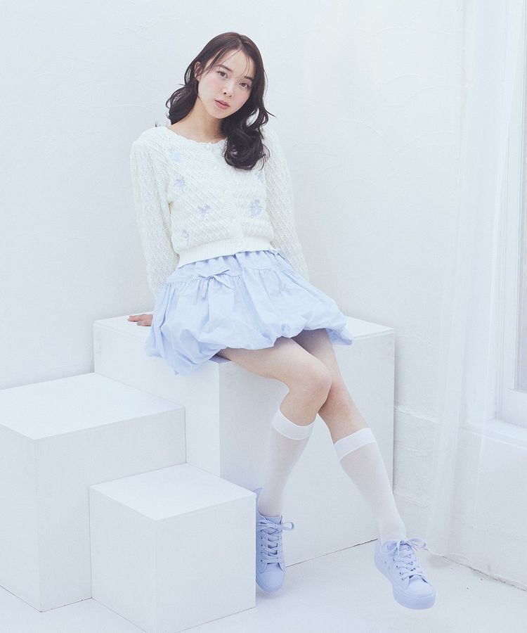 earth music&ecology「ダブルリボンバルーンミニスカート」|スカート|