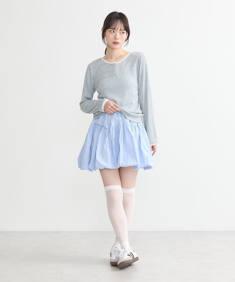 earth music&ecology「ダブルリボンバルーンミニスカート」|スカート|