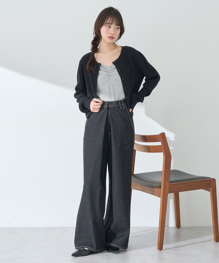 earth music&ecology「ミニケーブルコンパクトカーディガン」|カーディガン|