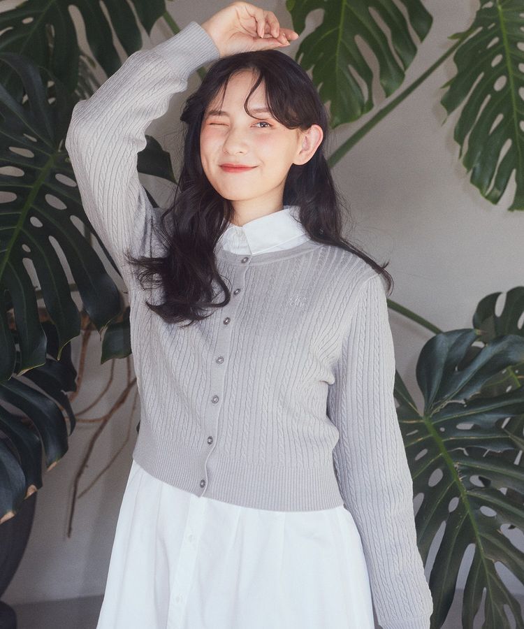 earth music&ecology「ミニケーブルコンパクトカーディガン」|カーディガン|