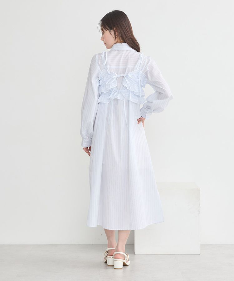 earth music&ecology「SET2点シャーリングビスチェ+シャツワンピース」|ワンピース|