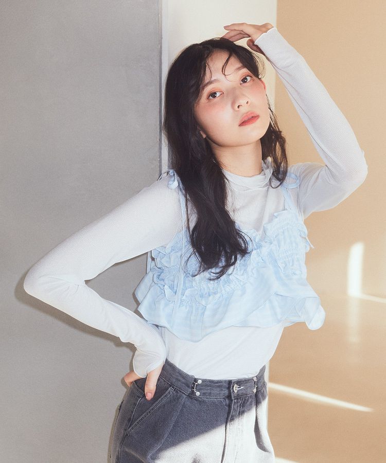 earth music&ecology「SET2点シャーリングビスチェ+シャツワンピース」|ワンピース|