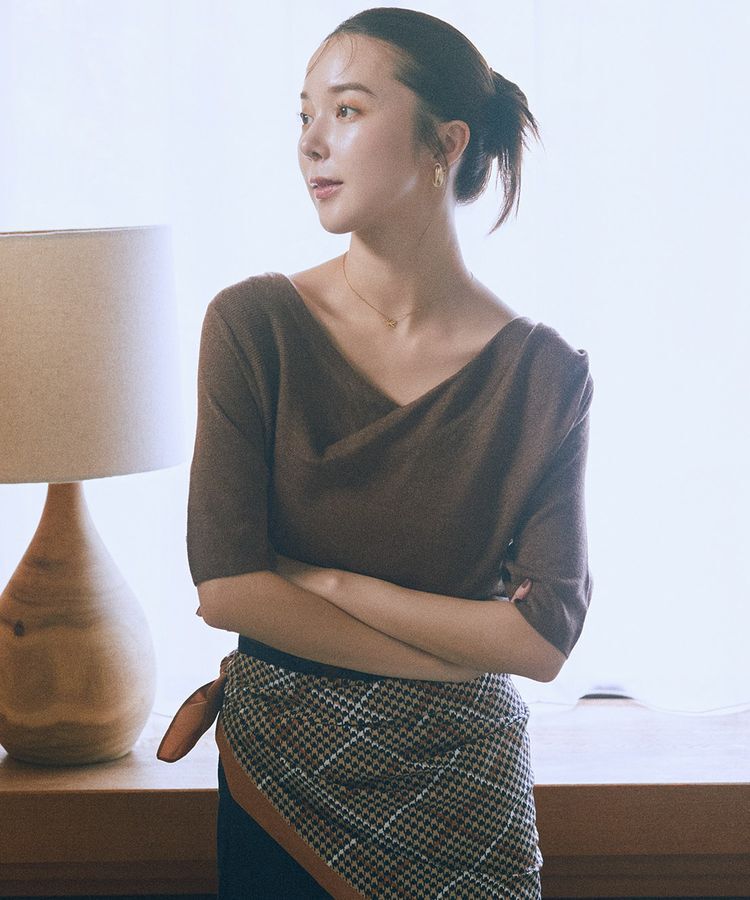 earth music&ecology「ドレープニットプルオーバー」|ニット・セーター|