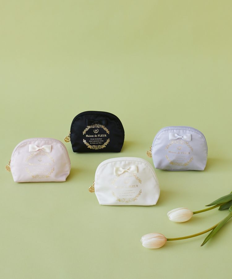 Maison de FLEUR「サテンリボンラウンドポーチ」|ポーチ|