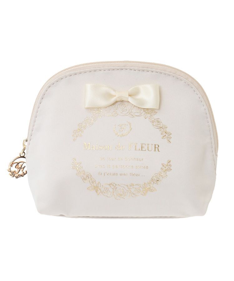 Maison de FLEUR「サテンリボンラウンドポーチ」|ポーチ|
