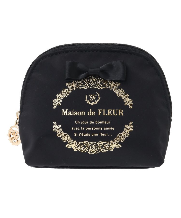Maison de FLEUR「サテンリボンラウンドポーチ」|ポーチ|