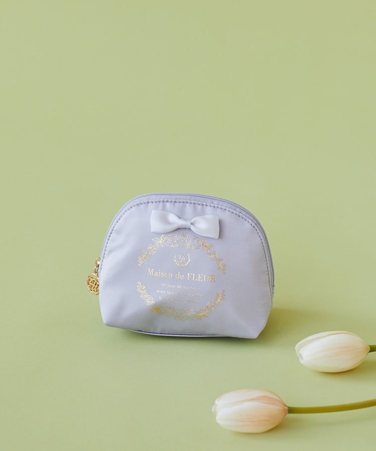 Maison de FLEUR「サテンリボンラウンドポーチ」|ポーチ|ライラック