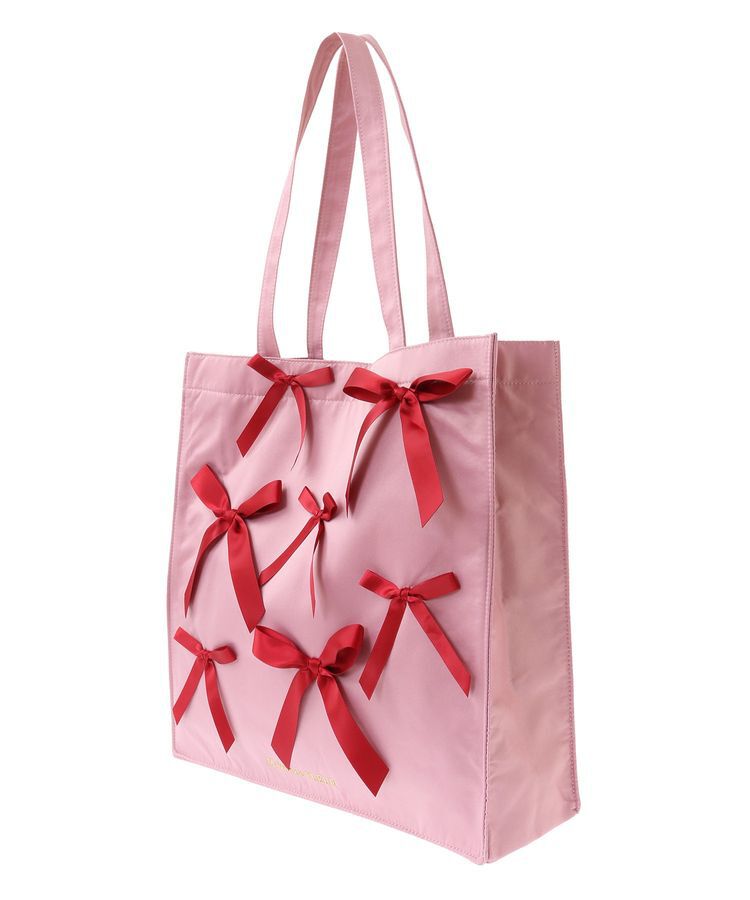 Maison de FLEUR「リボンサテンスクエアトートバッグ」|トートバッグ|