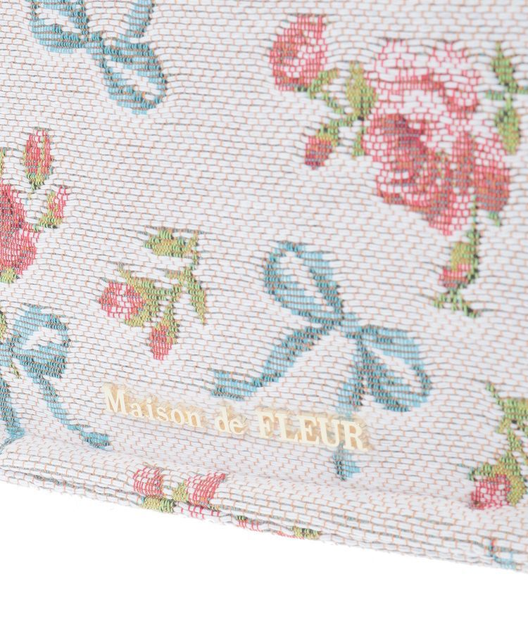 Maison de FLEUR「ローズリボン柄ゴブランスクエアトートMバッグ」|トートバッグ|