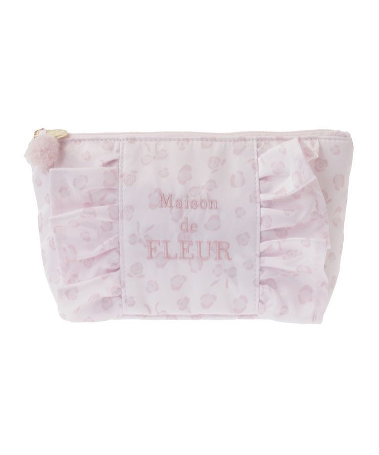 Maison de FLEUR「リボンレオパードフリルポーチ」|ポーチ|