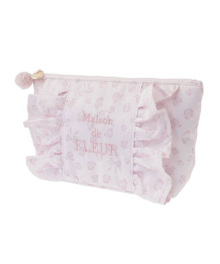 Maison de FLEUR「リボンレオパードフリルポーチ」|ポーチ|