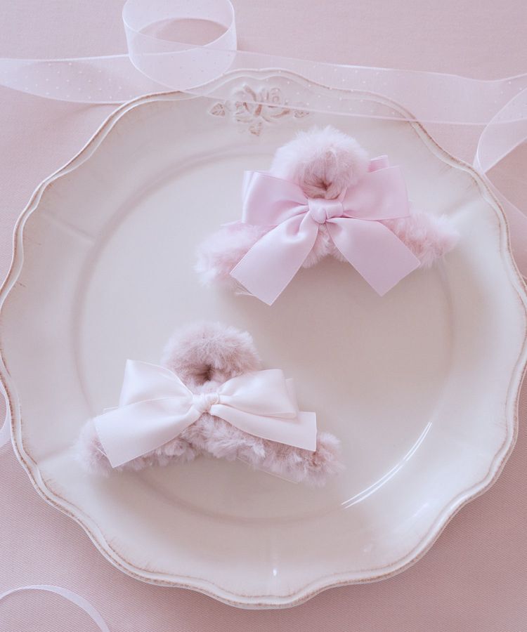 Maison de FLEUR「ピンクマニアファーリボンバンスクリップ」|その他|