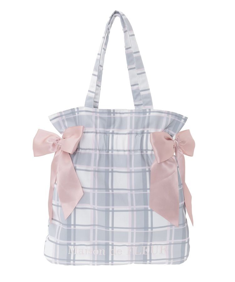 Maison de FLEUR「チェックダブルリボントートバッグ」|トートバッグ|