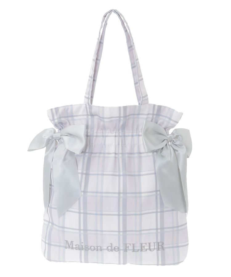 Maison de FLEUR「チェックダブルリボントートバッグ」|トートバッグ|