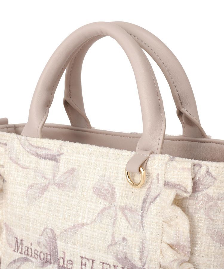Maison de FLEUR「ツイードリボンプリント2WayバッグS」|ハンドバッグ|
