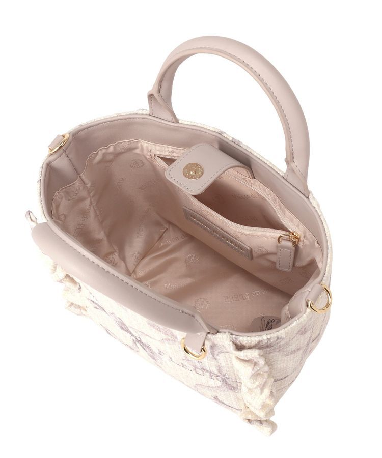 Maison de FLEUR「ツイードリボンプリント2WayバッグS」|ハンドバッグ|