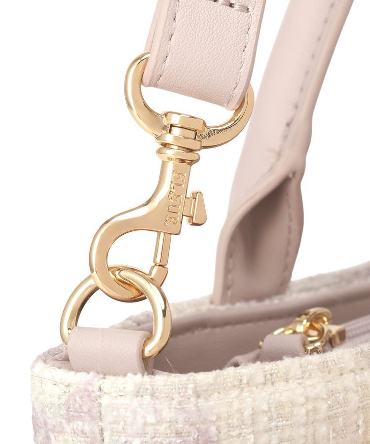 Maison de FLEUR「ツイードリボンプリント2WayバッグM」|ハンドバッグ|