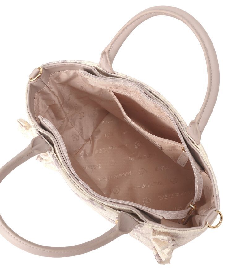 Maison de FLEUR「ツイードリボンプリント2WayバッグM」|ハンドバッグ|