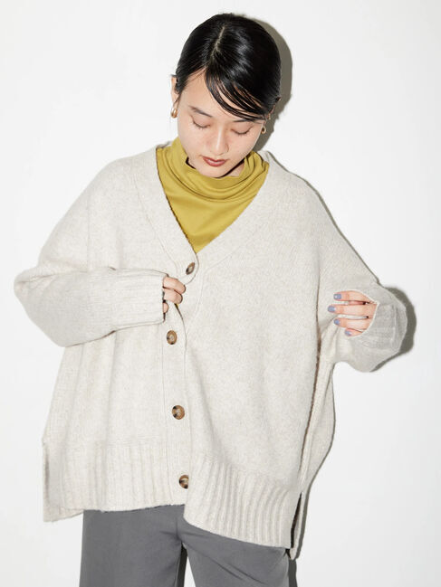  「カラーMIXニットカーディガン」|カーディガン|ベージュミクスチャー