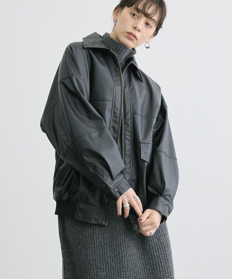 AMERICAN HOLIC「フェイクレザーブルゾン」|ブルゾン・スタジャン|