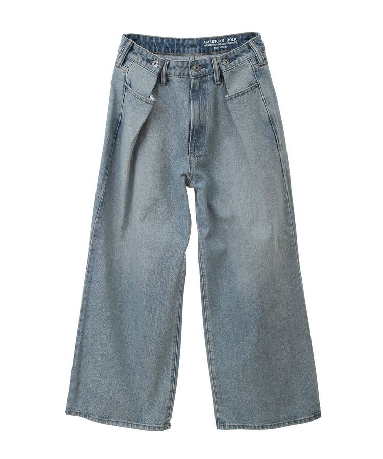 AMERICAN HOLIC「タックワイドデニム」|デニム|