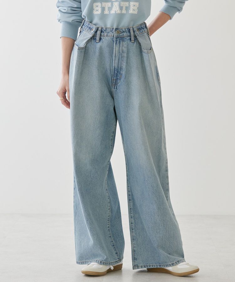 AMERICAN HOLIC「タックワイドデニム」|デニム|