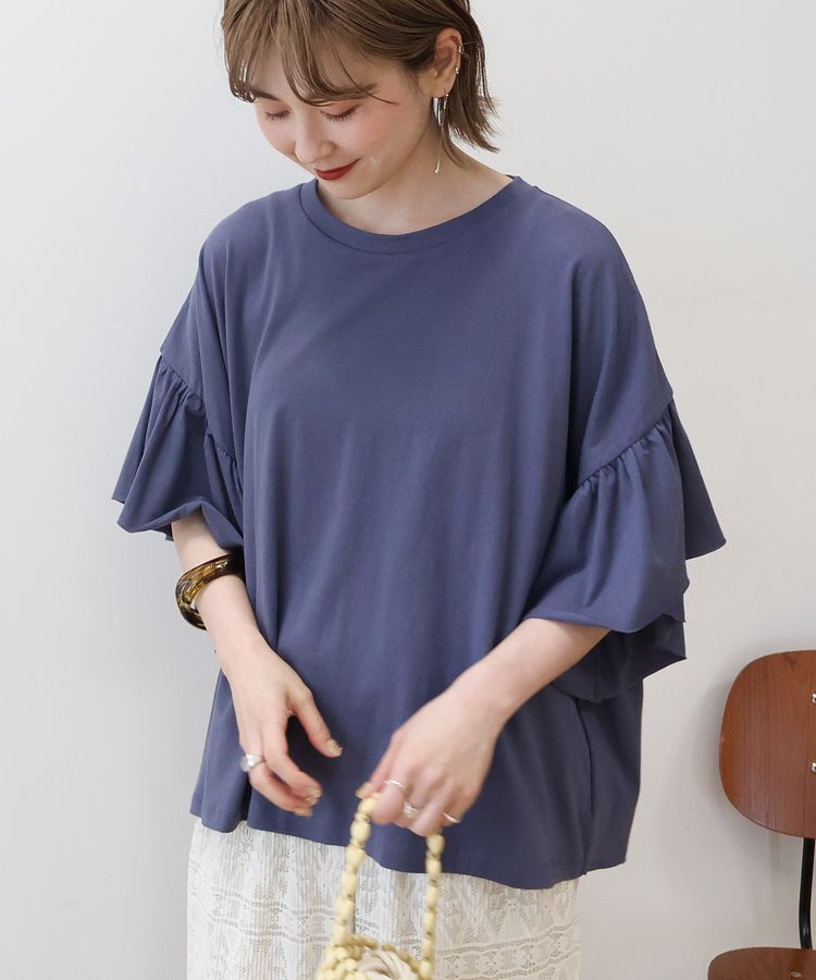 AMERICAN HOLIC「バックフリル半袖プルオーバー」|Tシャツ・カットソー|