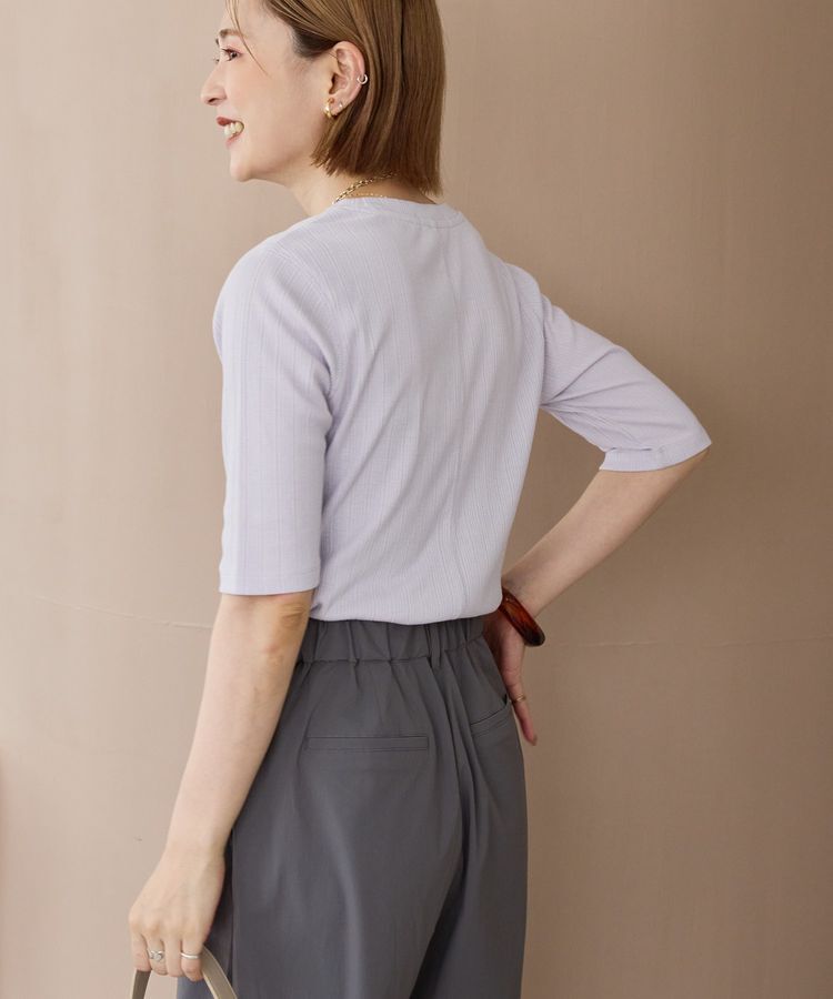 AMERICAN HOLIC「リブ5分袖プルオーバー」|Tシャツ・カットソー|