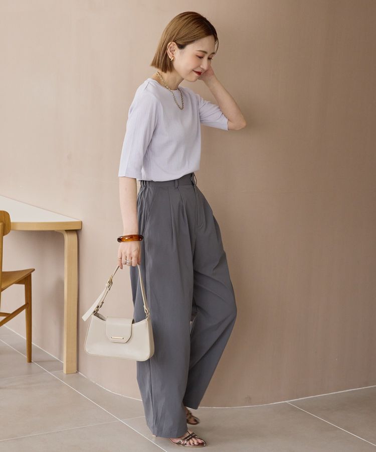 AMERICAN HOLIC「リブ5分袖プルオーバー」|Tシャツ・カットソー|