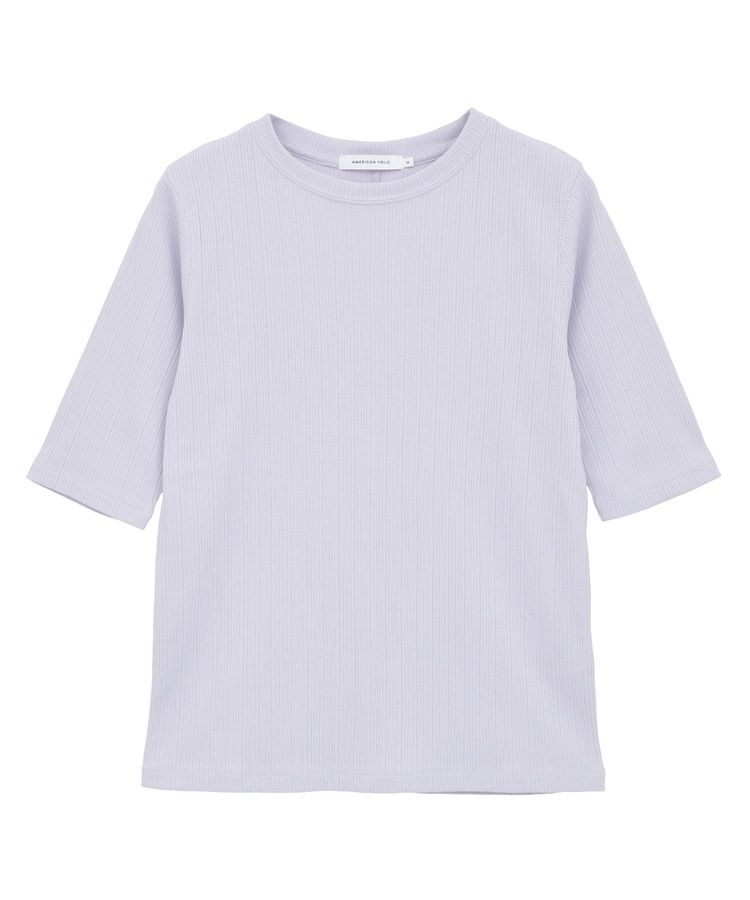 AMERICAN HOLIC「リブ5分袖プルオーバー」|Tシャツ・カットソー|