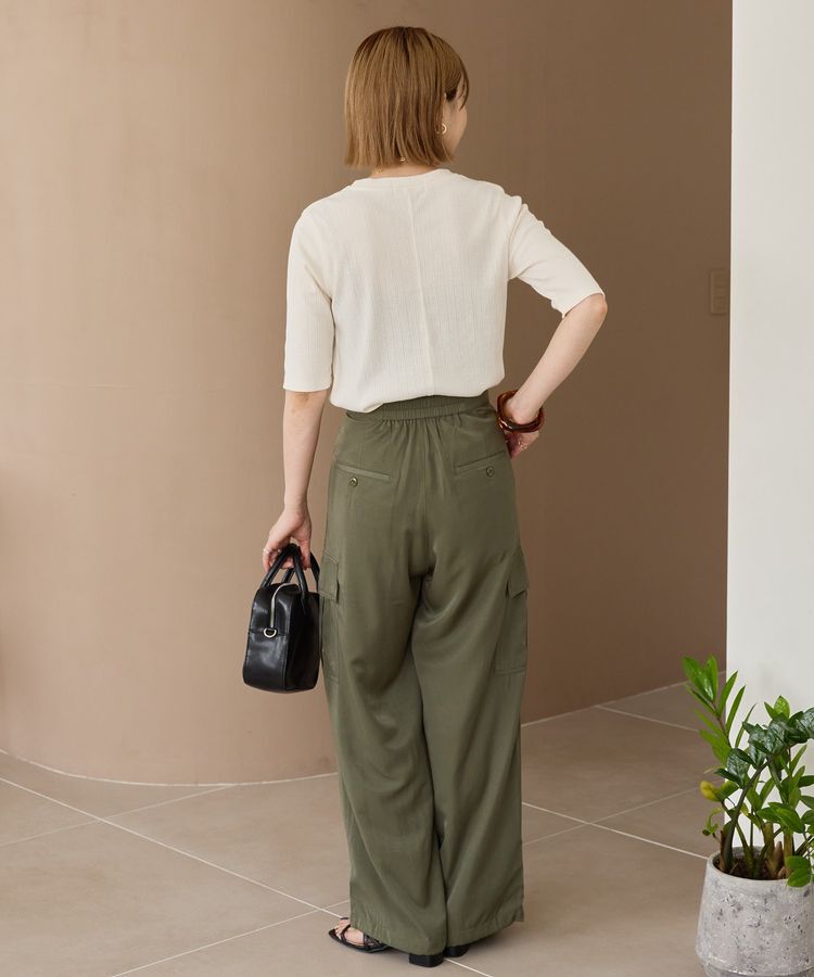 AMERICAN HOLIC「リブ5分袖プルオーバー」|Tシャツ・カットソー|