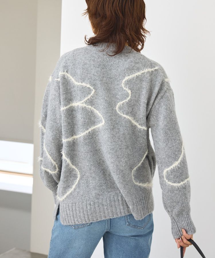 AMERICAN HOLIC「ニュアンスライン柄ニットプルオーバー」|ニット・セーター|