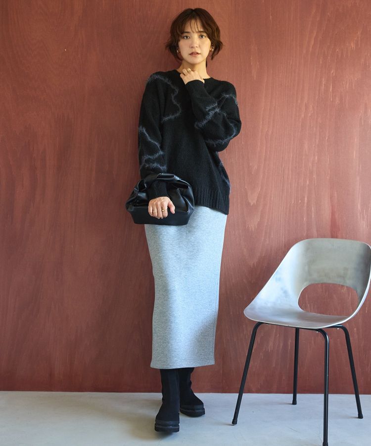 AMERICAN HOLIC「ニュアンスライン柄ニットプルオーバー」|ニット・セーター|