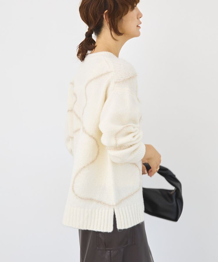 AMERICAN HOLIC「ニュアンスライン柄ニットプルオーバー」|ニット・セーター|