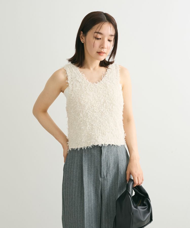 Green Parks「・swing　by　2wayチュールヤーンベスト」|ベスト・ジレ|