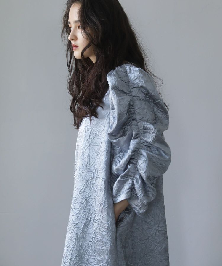 Green Parks「■ESCAR エンボスギャザースリーブワンピース」|ワンピース|